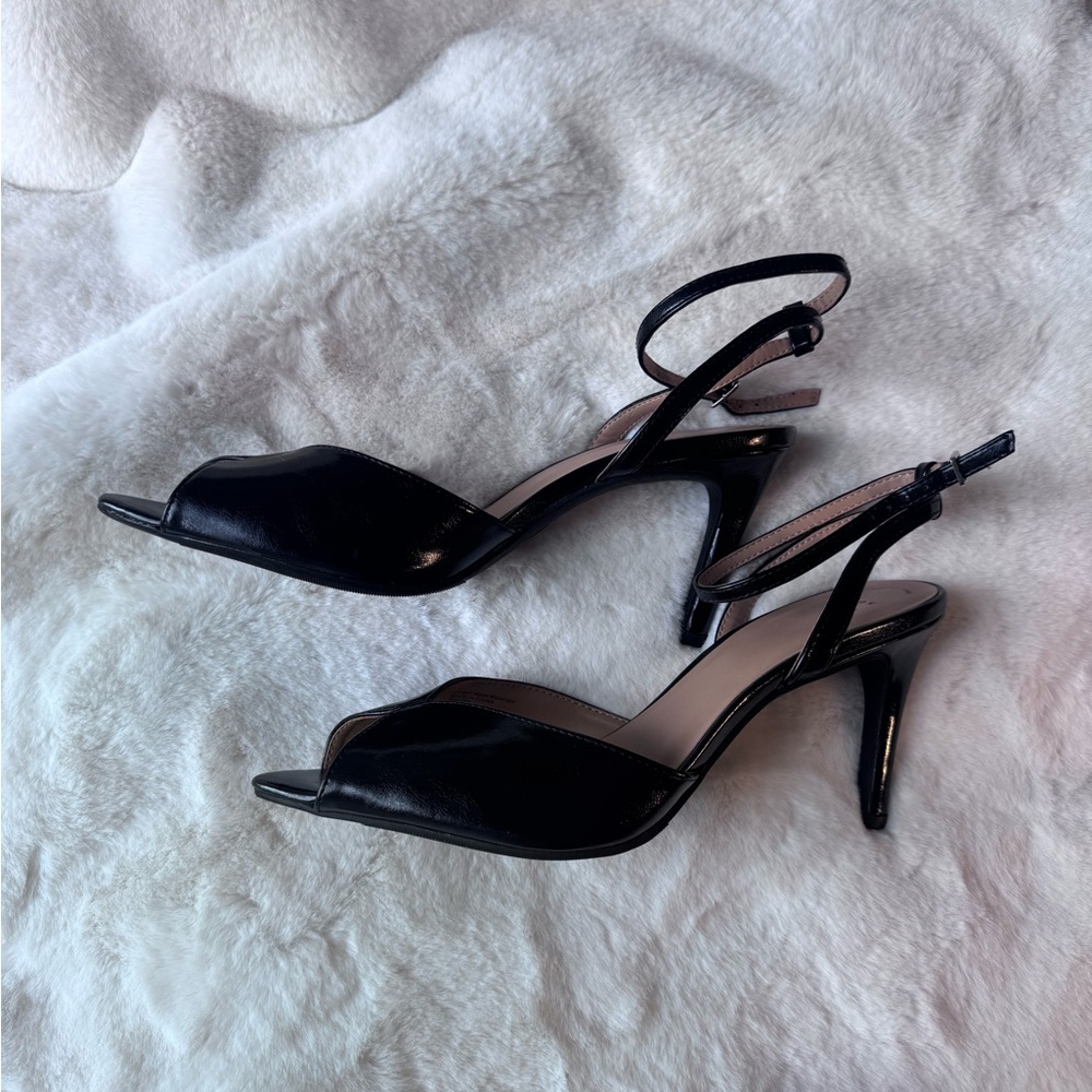 A New Day Black Women's Virginia Peep Toe Heels Size 11